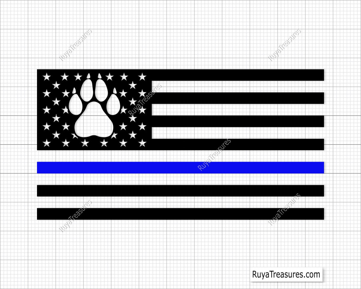 Dog Paw Print Police K9 Svg