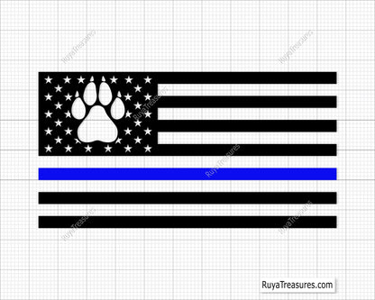 Dog Paw Print Police K9 Svg