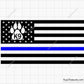 Distressed Flag Thin Blue Line Dog Paw Print Police K9 svg