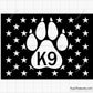 Distressed Flag Thin Blue Line Dog Paw Print Police K9 svg