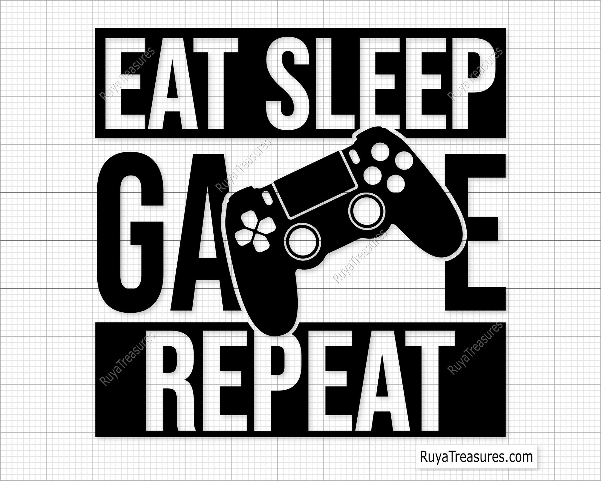 Eat Sleep Game Repeat Svg