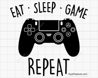 Eat Sleep Game Repeat Svg