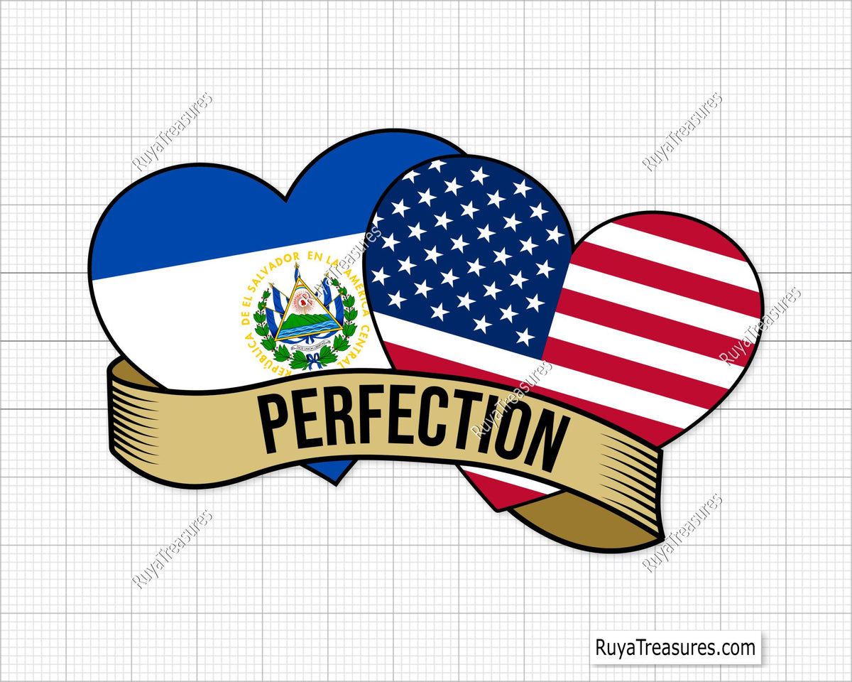 El Salvador with USA Flag Png