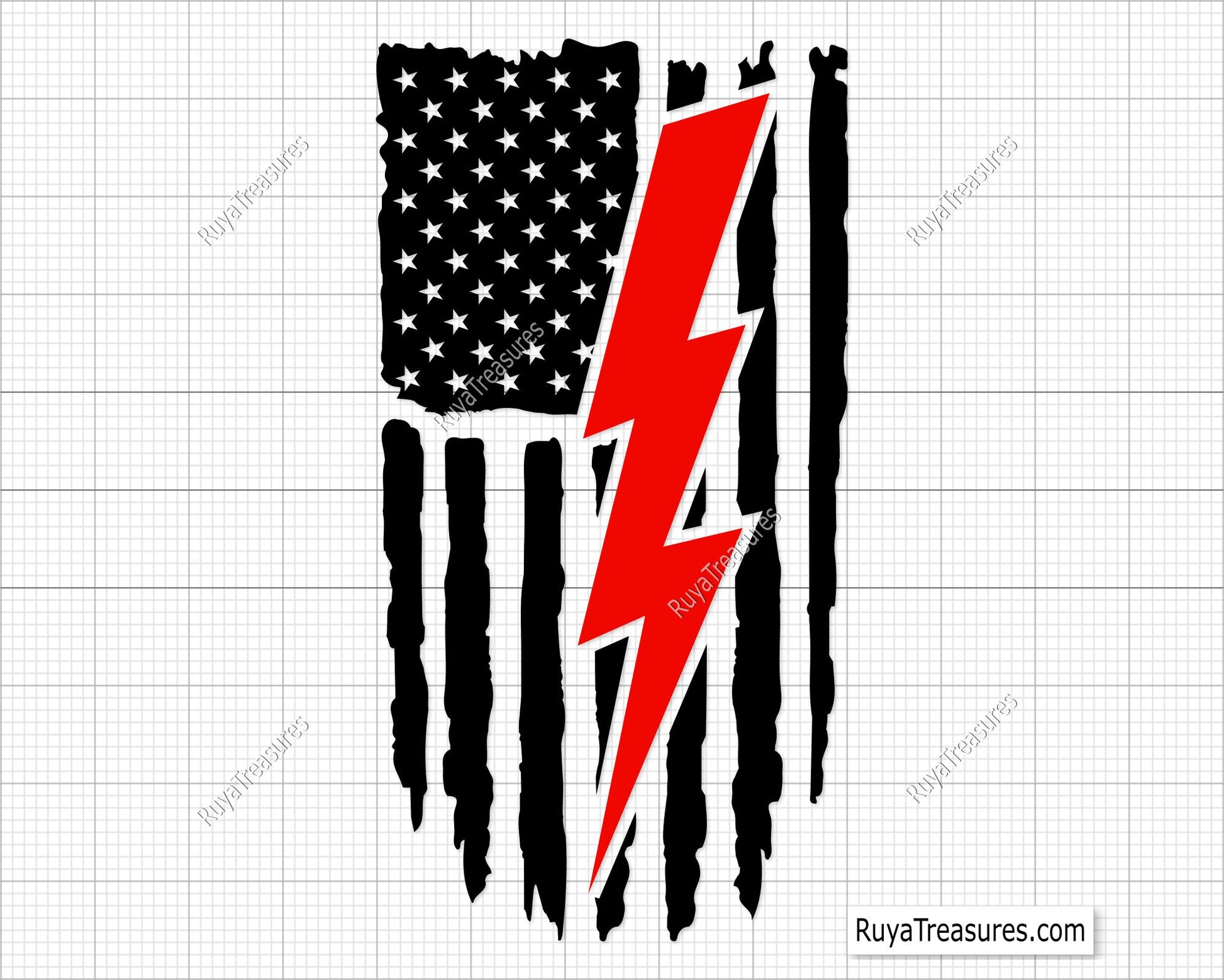 Electrician Lightning Bolt Flag Svg 