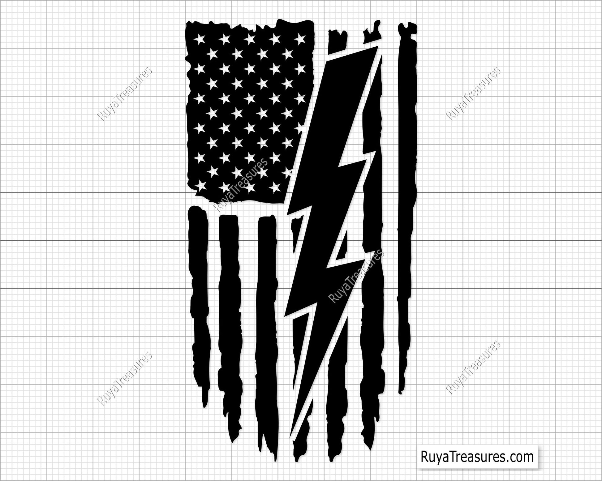 Electrician Lightning Bolt Flag Svg 