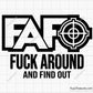 FAFO Fuck Around Find Out Crosshair Svg