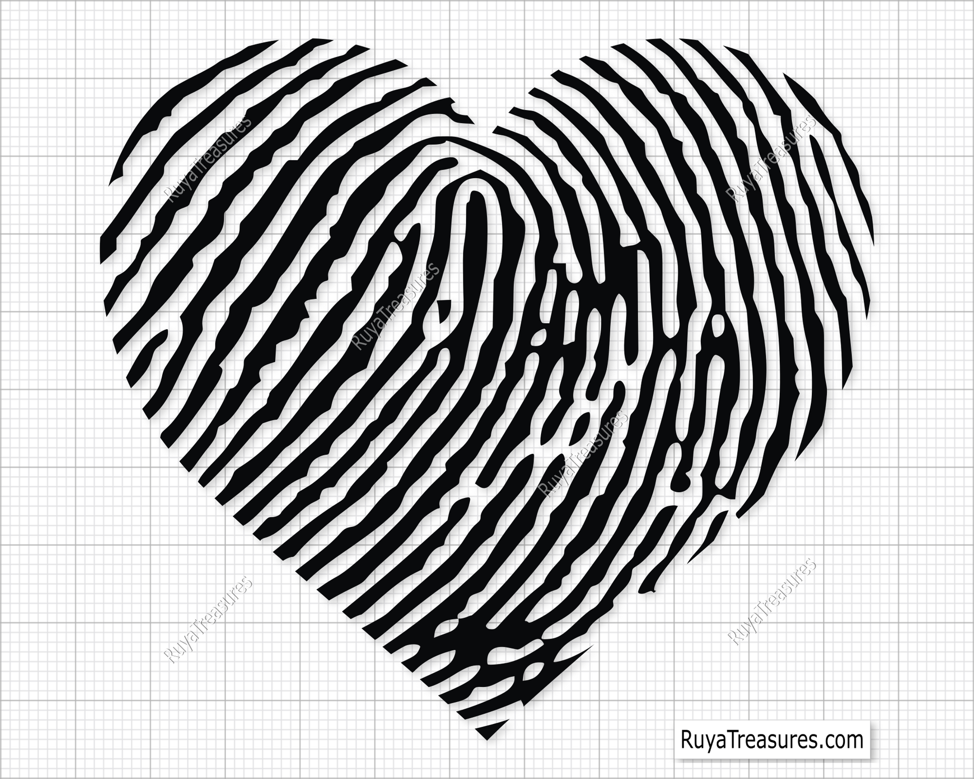 Fingerprint Heart Shape Svg