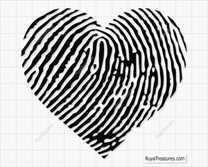 Fingerprint Heart Shape Svg