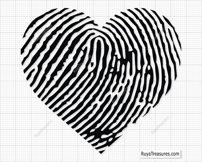 Fingerprint Heart Shape Svg