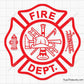 fire dept badge svg thin red line firefighter maltese cross design for shirts decals and support graphics