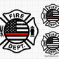 fire dept badge svg thin red line firefighter maltese cross with template layout for shirts decals and custom designs