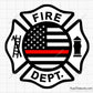 thin red line fire dept svg firefighter maltese cross usa flag design for shirts decals and tribute projects