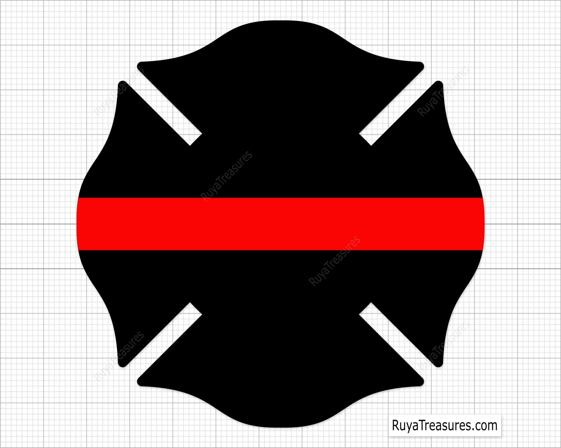 fire dept badge svg thin red line firefighter maltese cross design for shirts decals and support graphics