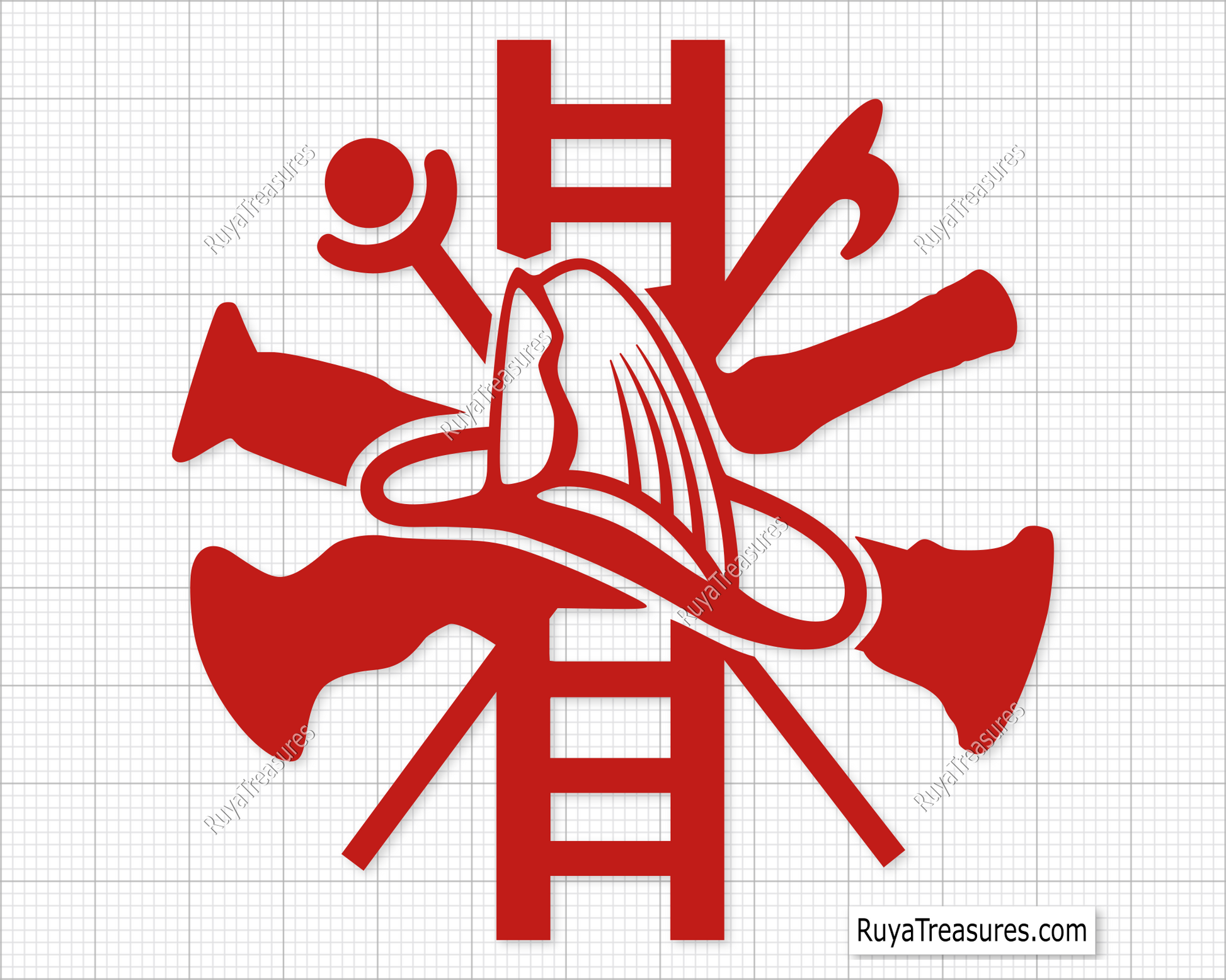 fire dept badge svg firefighter maltese cross design with tools for shirts decals engraving and custom projects