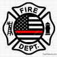 fire dept badge svg thin red line firefighter maltese cross with template layout for shirts decals and custom designs
