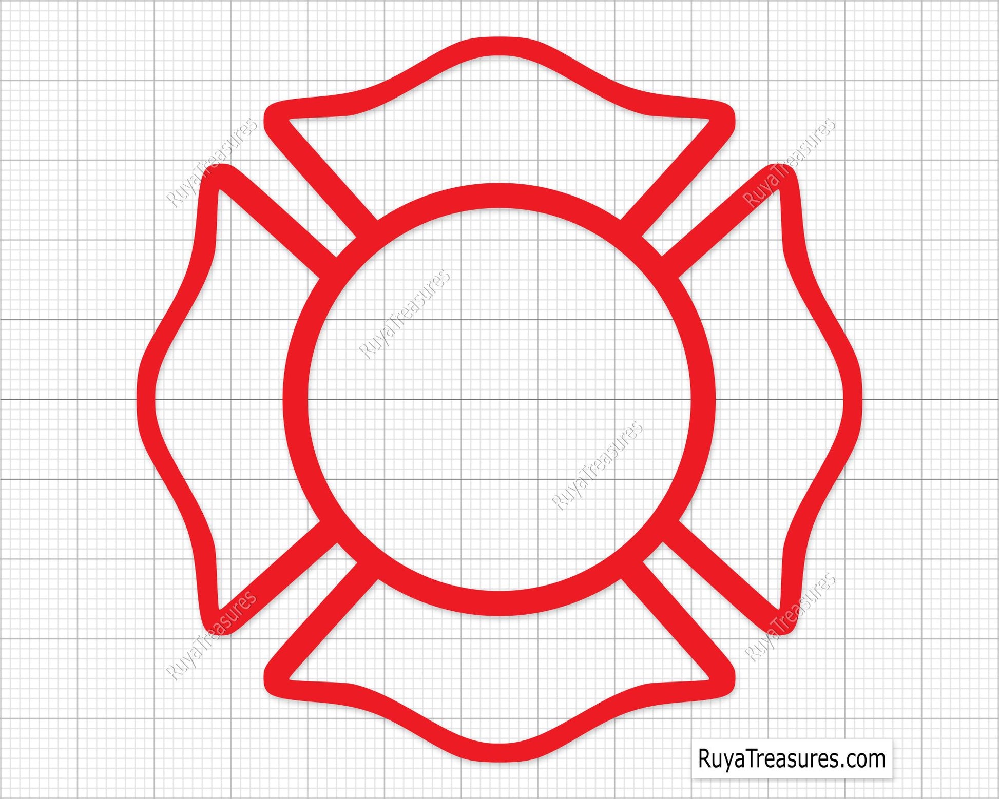 fire dept badge svg thin red line firefighter maltese cross design for shirts decals and support graphics