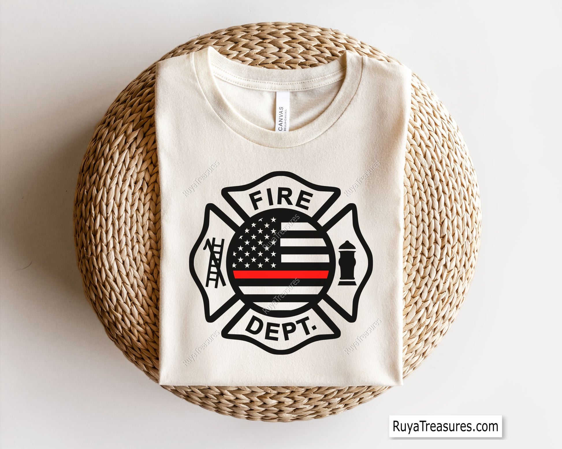 thin red line fire dept svg firefighter maltese cross usa flag design for shirts decals and tribute projects