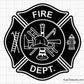 fire dept badge svg thin red line firefighter maltese cross with template layout for shirts decals and custom designs