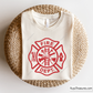fire dept badge svg firefighter maltese cross design with tools for shirts decals engraving and custom projects