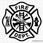 fire dept badge bundle svg firefighter maltese cross set with tools hydrant ladder for shirts decals engraving and custom projects
