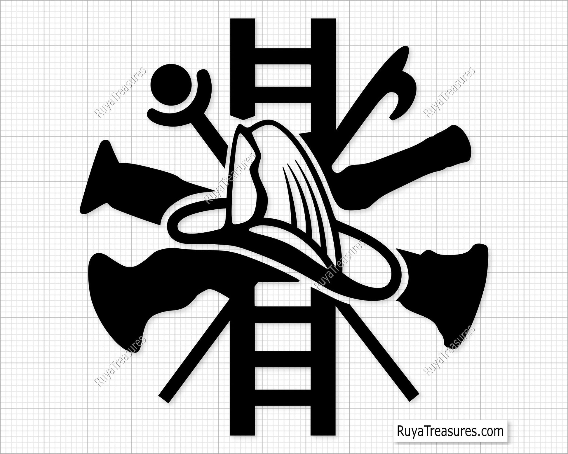 fire dept badge bundle svg firefighter maltese cross set with tools hydrant ladder for shirts decals engraving and custom projects