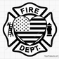 Free Fire Dept Heart Flag Svg Png, Firefighter USA Flag Heart Badge Design