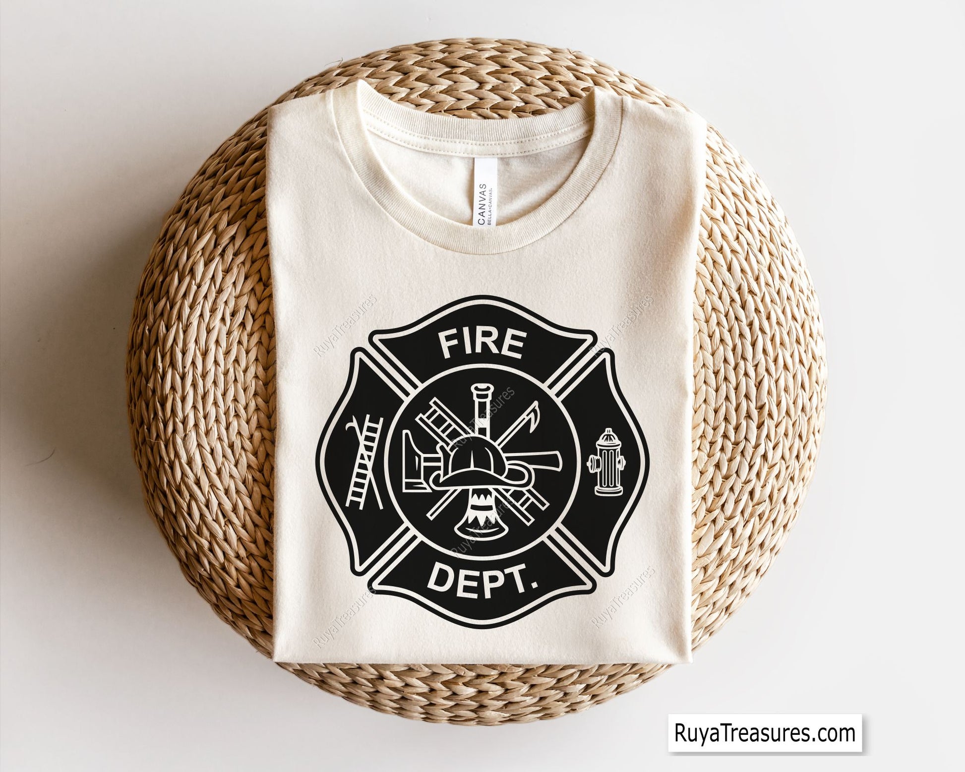 fire dept badge svg white version firefighter maltese cross design for dark shirts decals engraving and custom projects