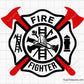 fire dept maltese cross emblem with firefighter axes symbol design for shirts decals and gifts