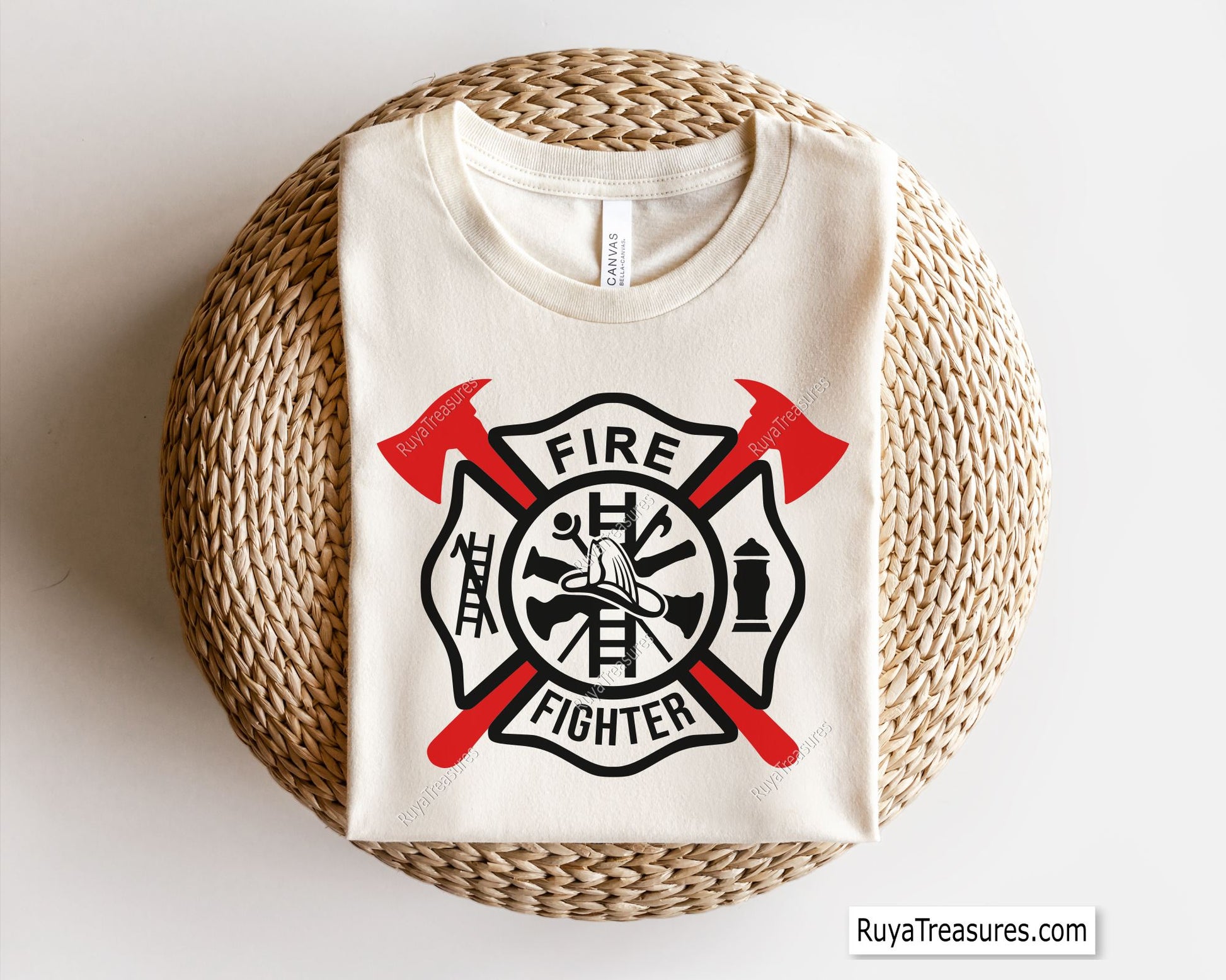 fire dept maltese cross emblem with firefighter axes symbol design for shirts decals and gifts