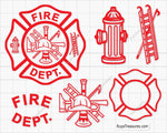 fire dept outline svg firefighter maltese cross line design with tools for cutting engraving shirts decals