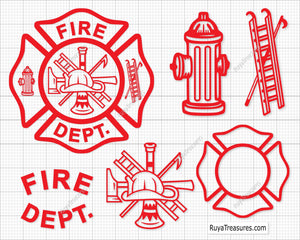fire dept outline svg firefighter maltese cross line design with tools for cutting engraving shirts decals