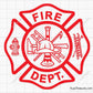 fire dept outline svg firefighter maltese cross line design with tools for cutting engraving shirts decals