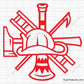 fire dept outline svg firefighter maltese cross line design with tools for cutting engraving shirts decals