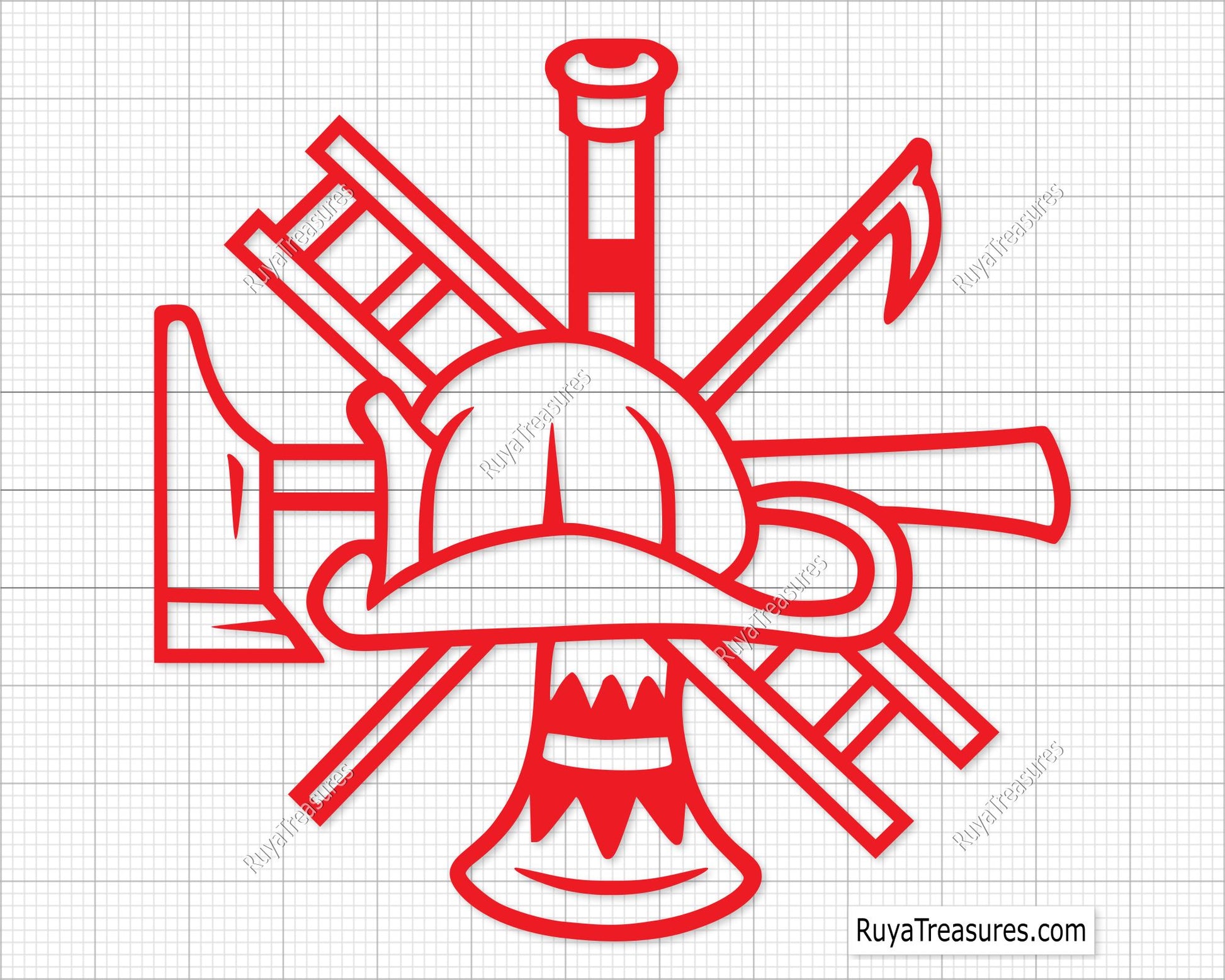 fire dept outline svg firefighter maltese cross line design with tools for cutting engraving shirts decals