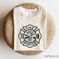 fire fighter emblem badge svg maltese cross firefighter design with tools for shirts decals engraving and custom projects