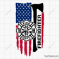 firefighter Fire Dept usa flag with axe and fire dept emblem design for shirts decals and gifts