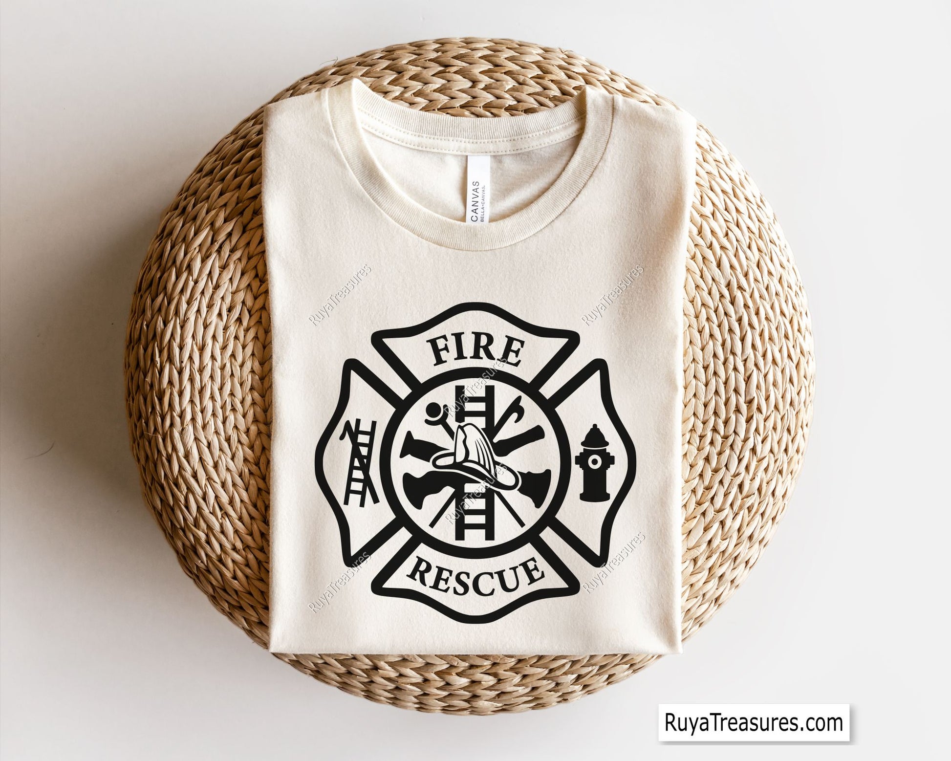 fire rescue maltese cross badge svg firefighter design with tools for shirts decals engraving and custom projects