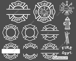 white fire dept badge template svg firefighter maltese cross for dark shirts decals engraving and custom designs