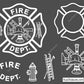 white fire dept badge template svg firefighter maltese cross for dark shirts decals engraving and custom designs