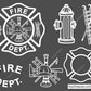 white fire dept badge template svg firefighter maltese cross for dark shirts decals engraving and custom designs