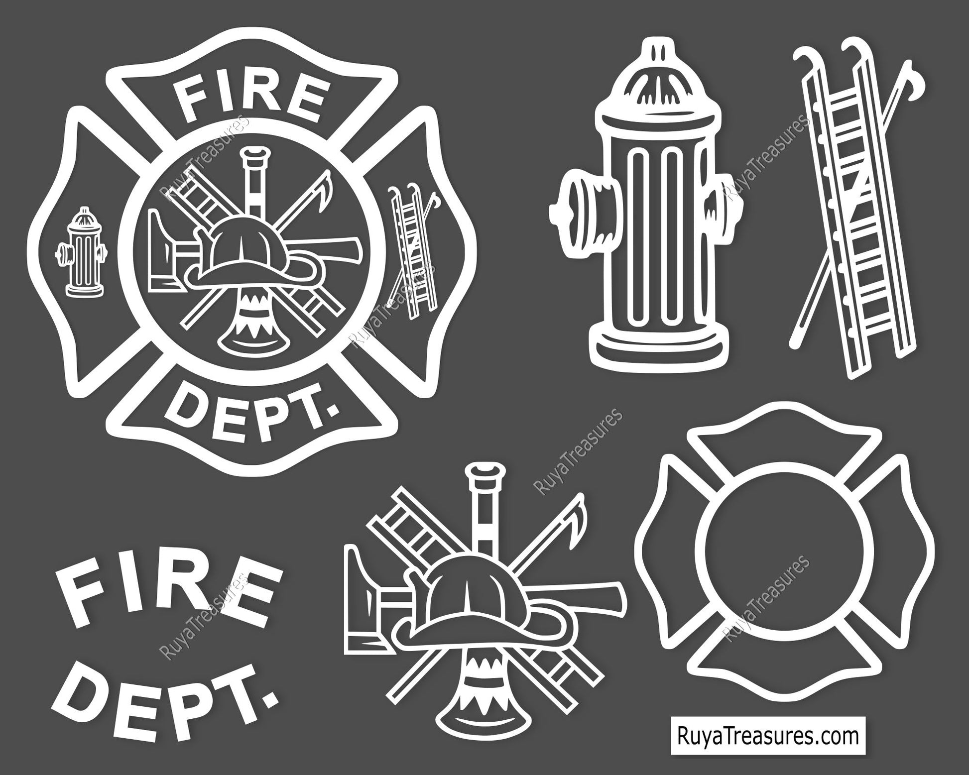 white fire dept badge template svg firefighter maltese cross for dark shirts decals engraving and custom designs