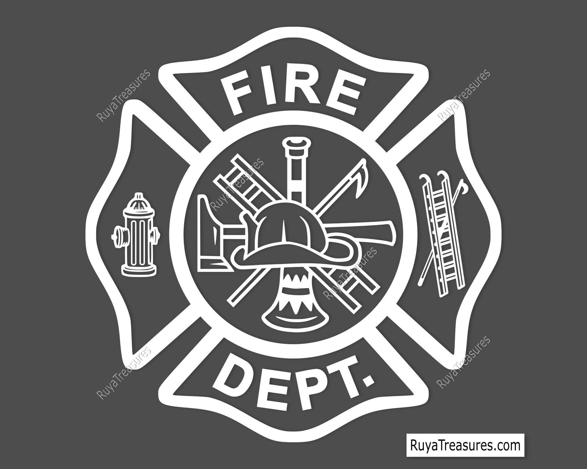 white fire dept badge template svg firefighter maltese cross for dark shirts decals engraving and custom designs