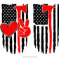 firefighter axe usa flag with thin red line heart and peace symbol design for shirts decals and gifts
