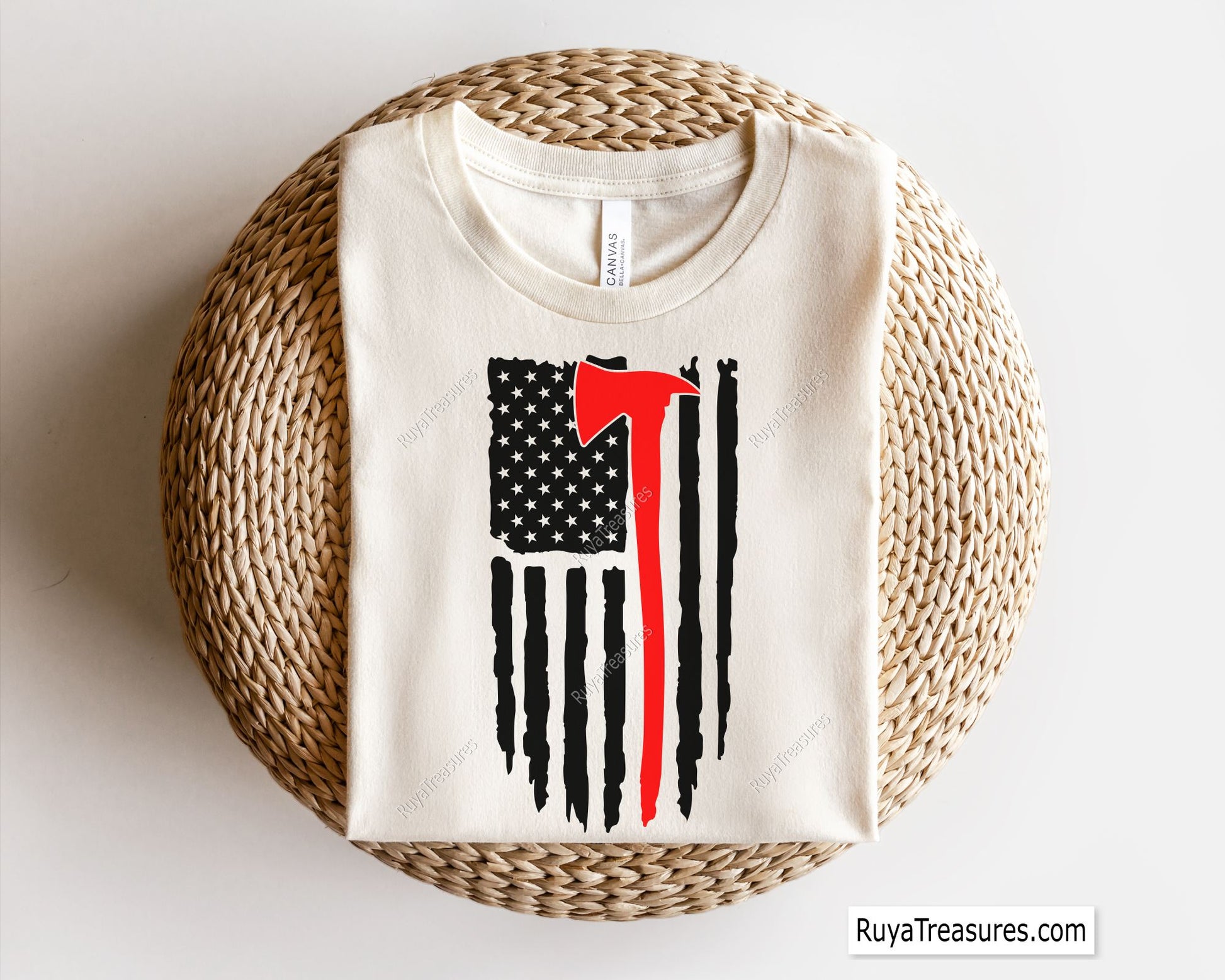 firefighter axe usa flag with thin red line heart and peace symbol design for shirts decals and gifts