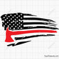 firefighter axe usa flag with thin red line design for shirts decals and gifts