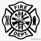 firefighter badge template svg set with maltese cross blank and filled designs for custom shirts decals engraving and personalization