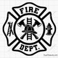 firefighter badge bundle svg fire dept maltese cross with tools hydrant ladder helmet for shirts decals engraving and custom projects