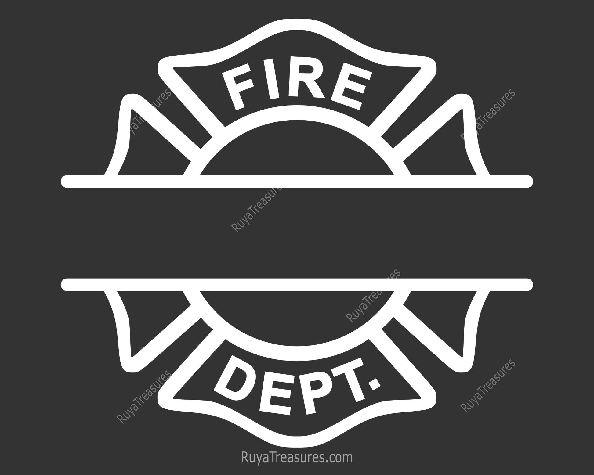 white firefighter badge template svg with maltese cross blank and detailed designs for dark shirts decals engraving and custom use