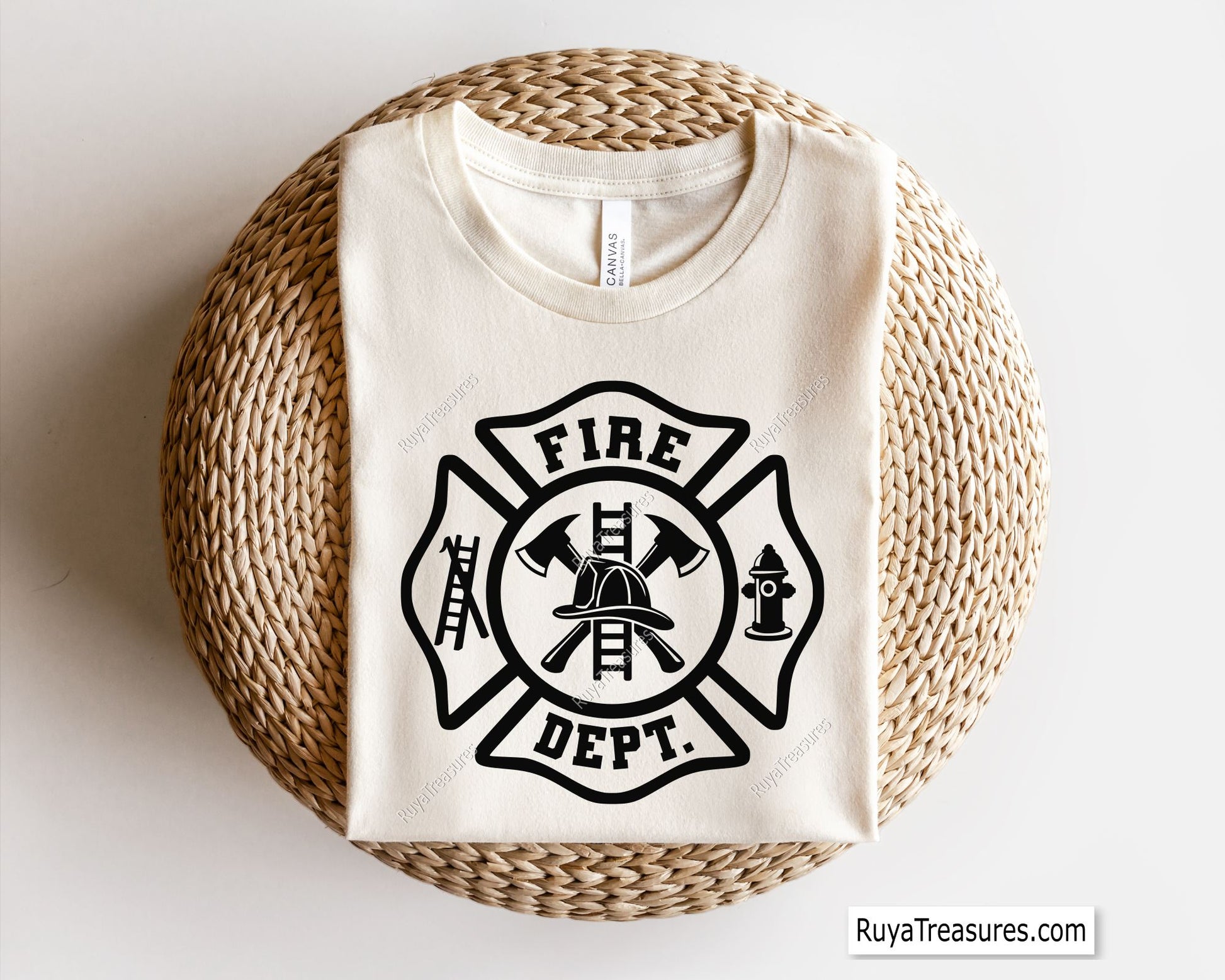 firefighter badge bundle svg fire dept maltese cross with tools hydrant ladder helmet for shirts decals engraving and custom projects