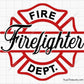 firefighter fire dept badge svg maltese cross design with firefighter tools for shirts decals and engraving